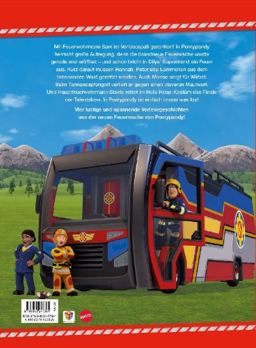 Buchcover und Innenansicht für das Buch: Feuerwehrmann Sam: Die schönsten Geschichten zum Vorlesen