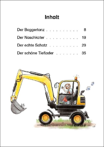Buchcover und Innenansicht für das Buch: Bildermaus - Baggergeschichten
