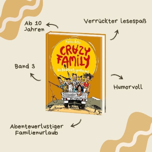 Buchcover und Innenansicht für das Buch: Crazy Family (Band 3) - Die Hackebarts greifen an!