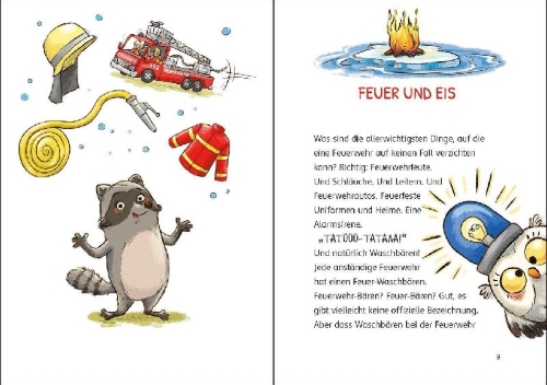 Buchcover und Innenansicht für das Buch: Die Tier-Feuerwehr (Band 3) - Ein Bär auf dünnem Eis