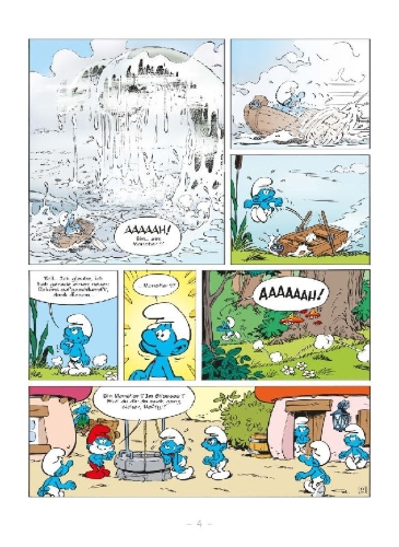 Buchcover und Innenansicht für das Buch: Les Schtroumpfs
