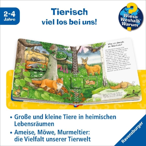 Buchcover und Innenansicht für das Buch: Wieso? Weshalb? Warum? junior, Band 33: Tiere bei uns