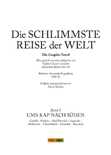Buchcover und Innenansicht für das Buch: Die schlimmste Reise der Welt - Die Graphic Novel