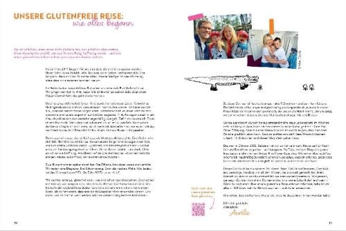 Buchcover und Innenansicht für das Buch: Eat gluten-free, live happy