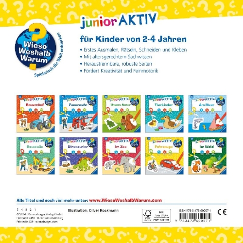 Buchcover und Innenansicht für das Buch: Wieso? Weshalb? Warum? junior AKTIV - Fahrzeuge