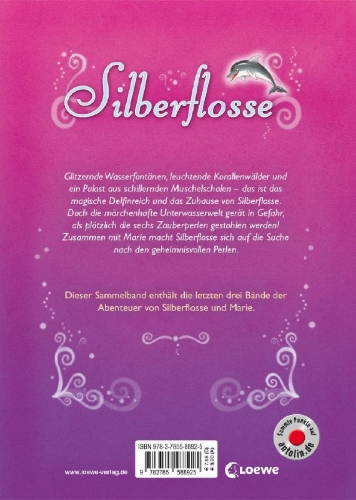 Buchcover und Innenansicht für das Buch: Silberflosse - Der Palast der Delfine