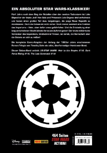 Buchcover und Innenansicht für das Buch: Star Wars: Heir to the Empire (1985) #1-#6; Star Wars: Dark Force Rising (1997) #1-#6; Star Wars: The Last Command (1997) #1-#6