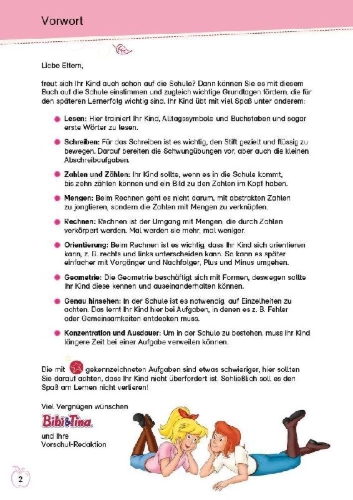 Buchcover und Innenansicht für das Buch: Bibi und Tina: Pferdestarker Schulstart mit Bibi und Tina