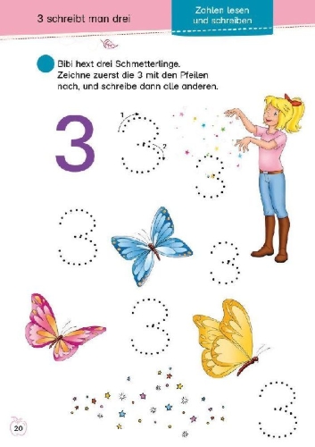 Buchcover und Innenansicht für das Buch: Bibi und Tina: Pferdestarker Schulstart mit Bibi und Tina