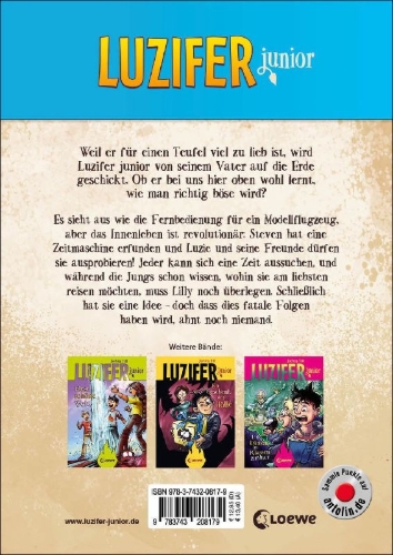 Buchcover und Innenansicht für das Buch: Luzifer junior (Band 10) - Die verrückte Zeitmaschine