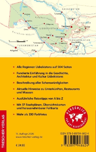 Buchcover und Innenansicht für das Buch: TRESCHER Reiseführer Usbekistan
