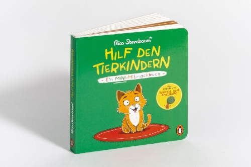 Buchcover und Innenansicht für das Buch: Hilf den Tierkindern