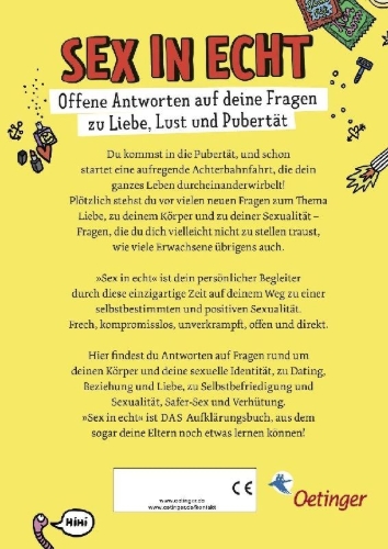 Buchcover und Innenansicht für das Buch: Sex in echt