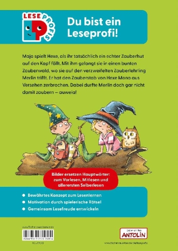 Buchcover und Innenansicht für das Buch: Leseprofis - Mit Bildern lesen lernen: Der geheimnisvolle Zauberhut, Erstes Lesen