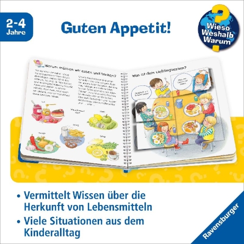 Buchcover und Innenansicht für das Buch: Wieso? Weshalb? Warum? junior, Band 53: Was essen wir?