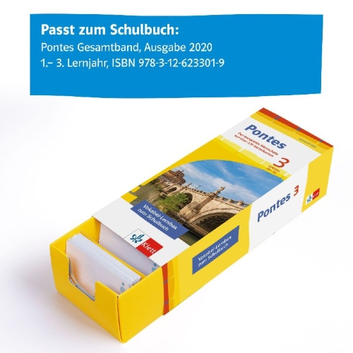 Buchcover und Innenansicht für das Buch: Pontes 3 Gesamtband (ab 2020) - Vokabel-Lernbox zum Schulbuch 3. Lernjahr