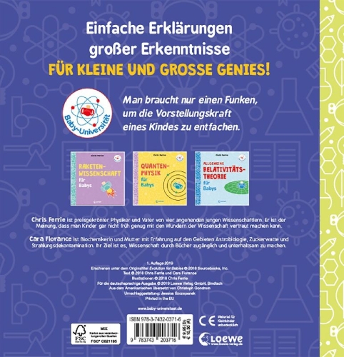 Buchcover und Innenansicht für das Buch: Baby University: Evolution for Babies (OT)