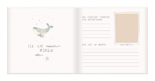 Buchcover und Innenansicht für das Buch: Baby-Album mit Stickerei Mein erstes Jahr