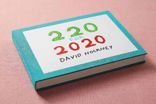 Buchcover und Innenansicht für das Buch: David Hockney. 220 for 2020