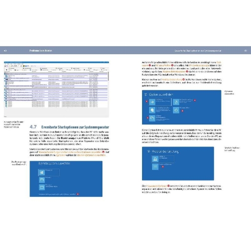 Buchcover und Innenansicht für das Buch: Windows 11 Reparaturhandbuch