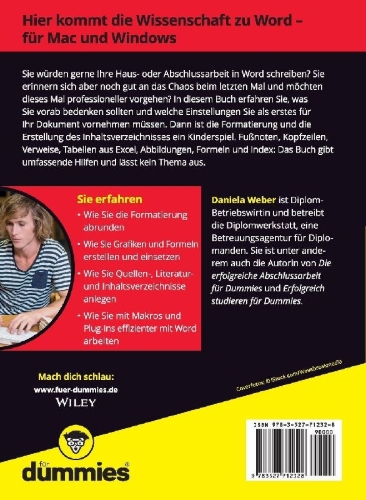 Buchcover und Innenansicht für das Buch: Wissenschaftliche Arbeiten schreiben mit Word für Dummies