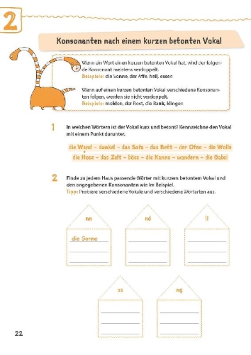 Buchcover und Innenansicht für das Buch: Deutsch in 15 Minuten - Rechtschreibung 5./6. Klasse