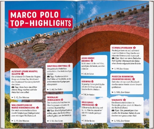 Buchcover und Innenansicht für das Buch: MARCO POLO Reiseführer Masurische Seen