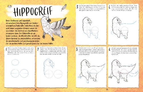 Buchcover und Innenansicht für das Buch: The Official Harry Potter How to Draw