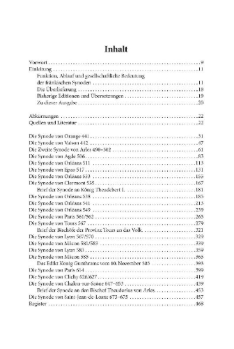 Buchcover und Innenansicht für das Buch: Ausgewählte Synoden Galliens und des merowingischen Frankenreichs