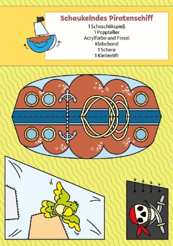 Buchcover und Innenansicht für das Buch: Lass uns basteln - Bastelbuch ab 5 Jahre - Piraten