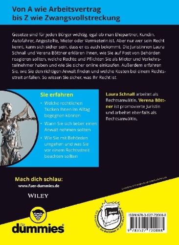 Buchcover und Innenansicht für das Buch: Recht für Dummies