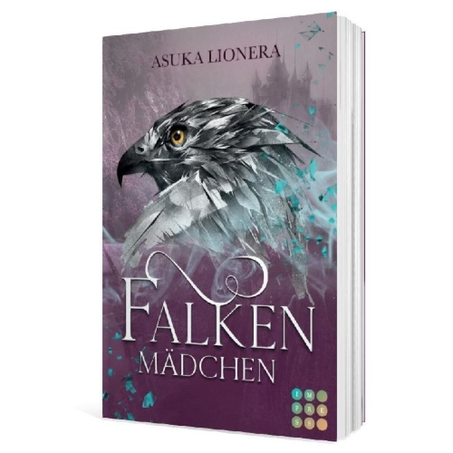Buchcover und Innenansicht für das Buch: Falkenmädchen (Divinitas 1)