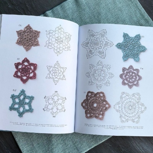 Buchcover und Innenansicht für das Buch: 366 wunderschöne Häkelmuster