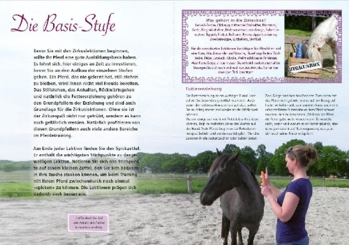 Buchcover und Innenansicht für das Buch: Zirkuslektionen mit Spaß und System