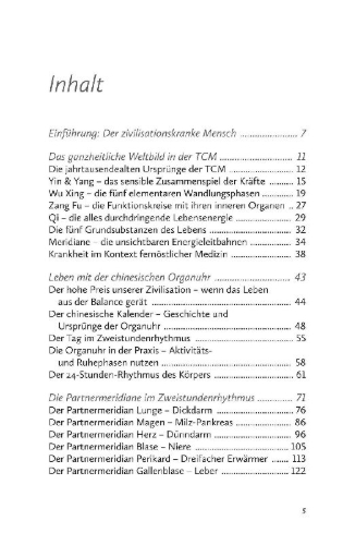 Buchcover und Innenansicht für das Buch: Die Organuhr. Leben im Rhythmus der Traditionellen Chinesischen Medizin (TCM)