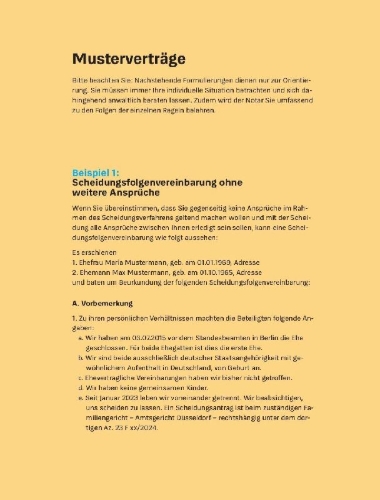 Buchcover und Innenansicht für das Buch: Der Ehevertrag