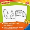 Buchcover und Innenansicht für das Buch: Spiel & Spaß - Mein allererster Malblock: Tiere