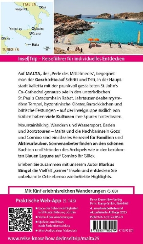 Buchcover und Innenansicht für das Buch: Reise Know-How InselTrip Malta mit Gozo und Comino