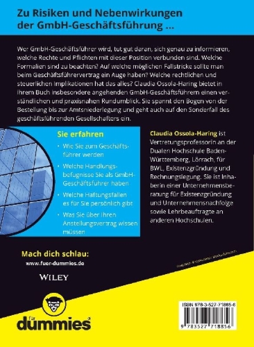 Buchcover und Innenansicht für das Buch: GmbH-Geschäftsführung für Dummies