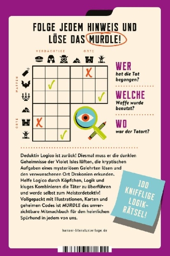 Buchcover und Innenansicht für das Buch: Murdle: Volume 2: 100 Elementary to Impossible Mysteries to Solve Using Logic, Skill, and The Power of Deduction