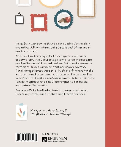 Buchcover und Innenansicht für das Buch: Meine Familie in einem Buch