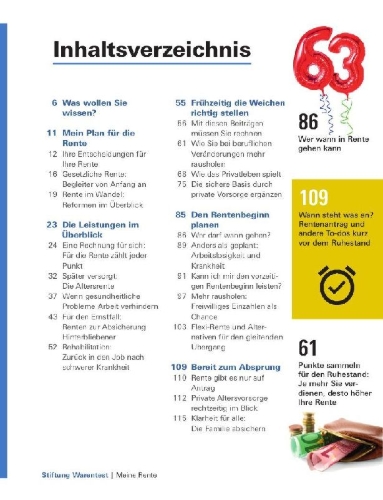 Buchcover und Innenansicht für das Buch: Meine Rente