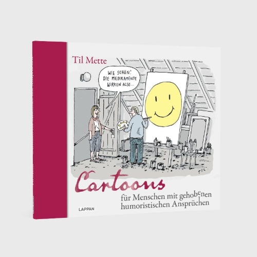 Buchcover und Innenansicht für das Buch: Cartoons für Menschen mit gehobenen humoristischen Ansprüchen