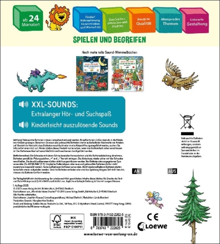 Buchcover und Innenansicht für das Buch: Suche und finde! Sound-Wimmelbuch - Drachen und Ritter