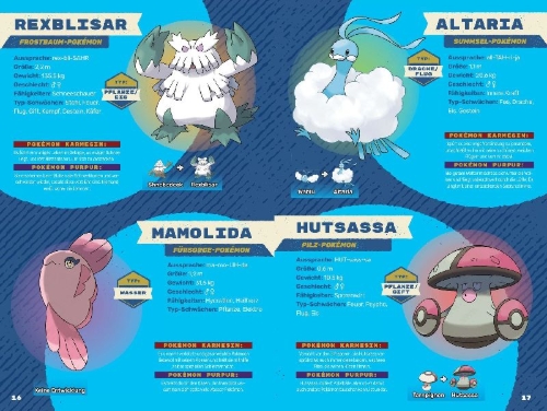 Buchcover und Innenansicht für das Buch: Pokémon Handbook: Stats and Facts o 400 Pokémon in he Paldea region!
