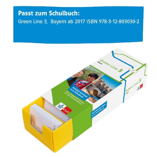 Buchcover und Innenansicht für das Buch: Green Line 3 Bayern Klasse 7 Vokabel-Lernbox zum Schulbuch