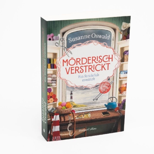Buchcover und Innenansicht für das Buch: Mörderisch verstrickt - Ein Strickclub ermittelt