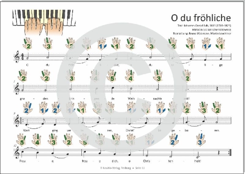 Buchcover und Innenansicht für das Buch: Einfacher!-Geht-Nicht: 24 Weihnachtslieder für Klavier und Keyboard mit CD