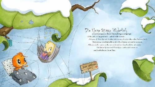Buchcover und Innenansicht für das Buch: Die kleine Spinne Widerlich - Wundervolle Winterzeit