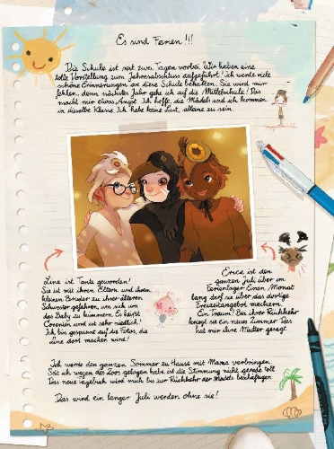 Buchcover und Innenansicht für das Buch: Les Carnets de Cerise 2